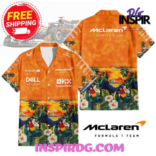 McLaren Vintage Pacific Legend Sunset Orange Hawaiian Shirt