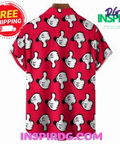Mickeys gloves Pink Casual Hawaiin Shirt