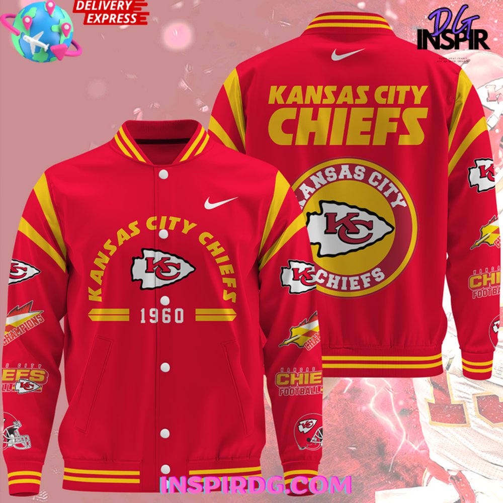 RARE American football conference Kansas City Chiefs Womens Bomber jacket order 1960