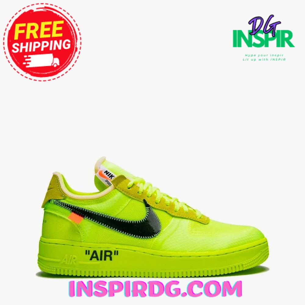 Off white nike air force 1 black and volt best sale