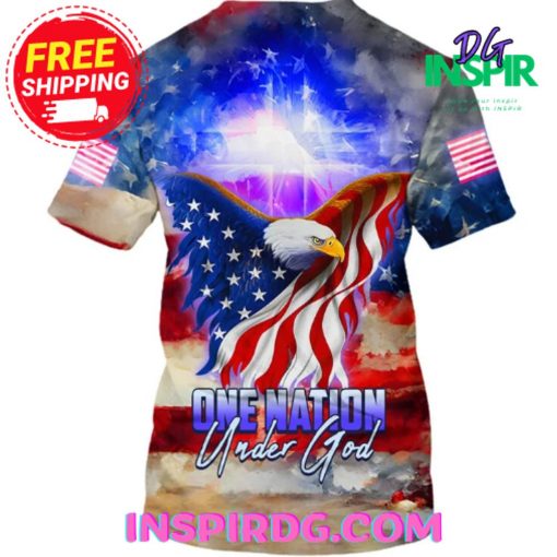 One Nation Under God Eagle American Flag T-Shirt