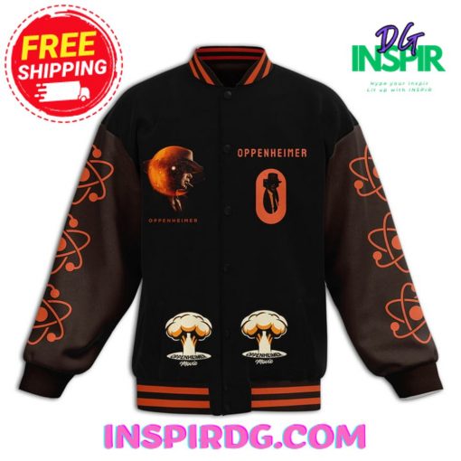 he Oppenheimer “The World Forever Changes” Baseball Jacket