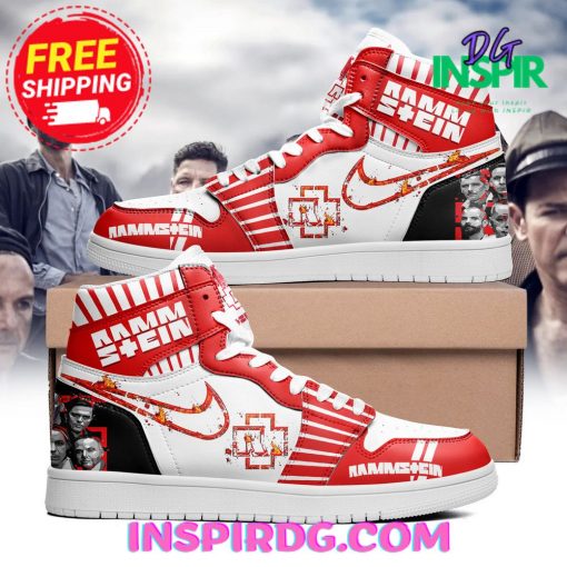 Rammstein Band Red White Air Jordan 1 High Top