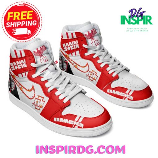 Rammstein Band Red White Air Jordan 1 High Top