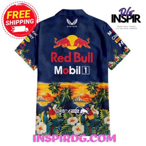 Red Bull Mobil 1 Oracle Racing Black Sunset Blue Hawaiian Shirt