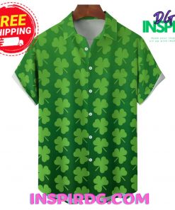 St PatrickS Day Shamrock Casual Hawaiin Shirt