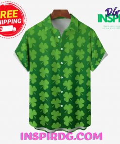 St PatrickS Day Shamrock Casual Hawaiin Shirt