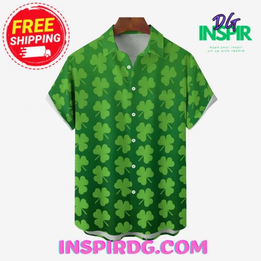 St PatrickS Day Shamrock Casual Hawaiin Shirt