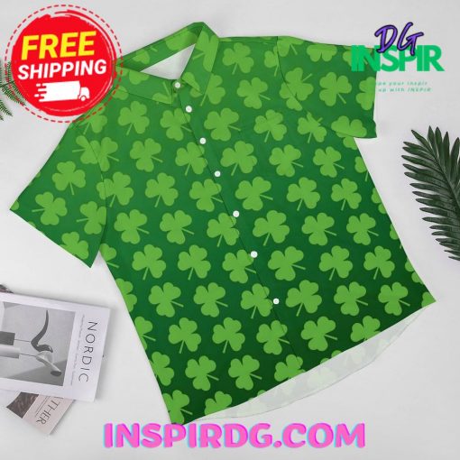 St PatrickS Day Shamrock Casual Hawaiin Shirt
