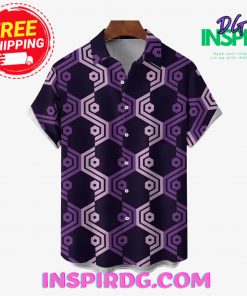 Symmetrical Purple Plaid Hawaiin Shirt