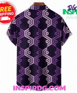 Symmetrical Purple Plaid Hawaiin Shirt