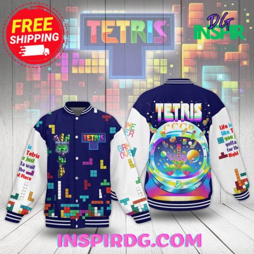 The Tetris Game Theme Colorful Baseball Jacket