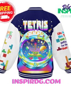 Tetris Game Theme Colorful Baseball Jacket