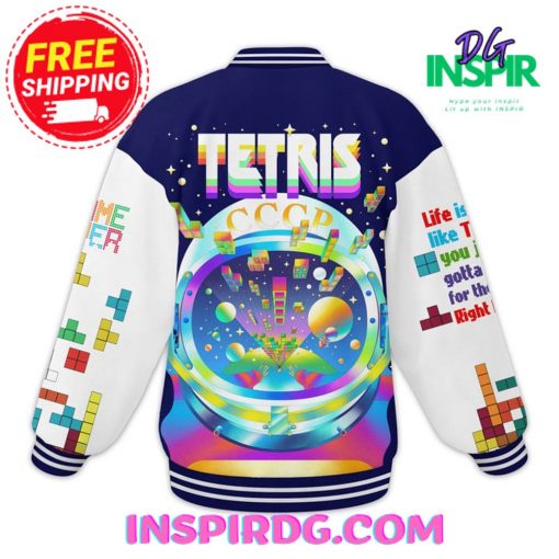 The Tetris Game Theme Colorful Baseball Jacket