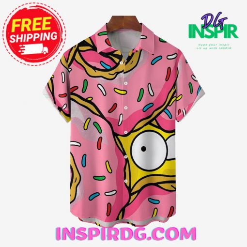 The Simsons Cartoon Pink Casual Hawaiin Shirt