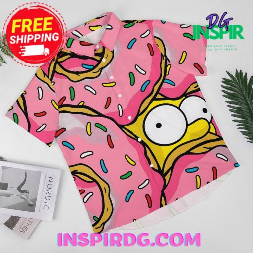 The Simsons Cartoon Pink Casual Hawaiin Shirt