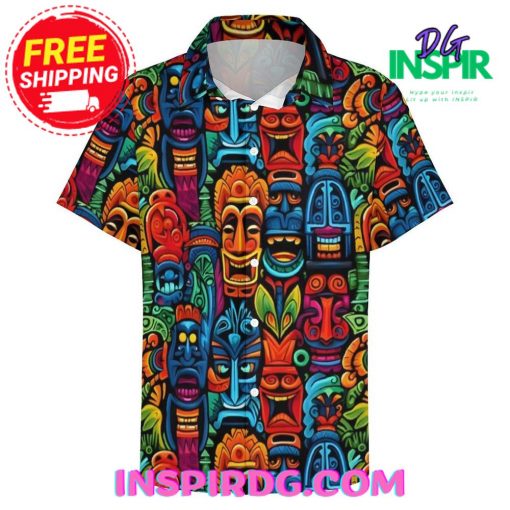 Tribal Tiki Art Casual Hawaiin Shirt