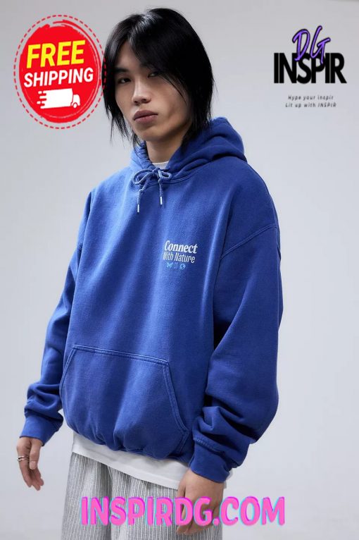 Urban OutFitters UO Navy Connect With Nature Hoodie