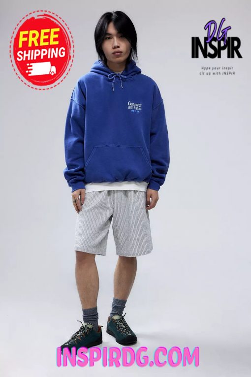 Urban OutFitters UO Navy Connect With Nature Hoodie