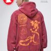 Urban Outfitters UO Red Abstract Hoodie