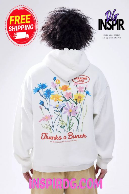 Urban OutFitters UO White Thanks A Bunch Hoodie