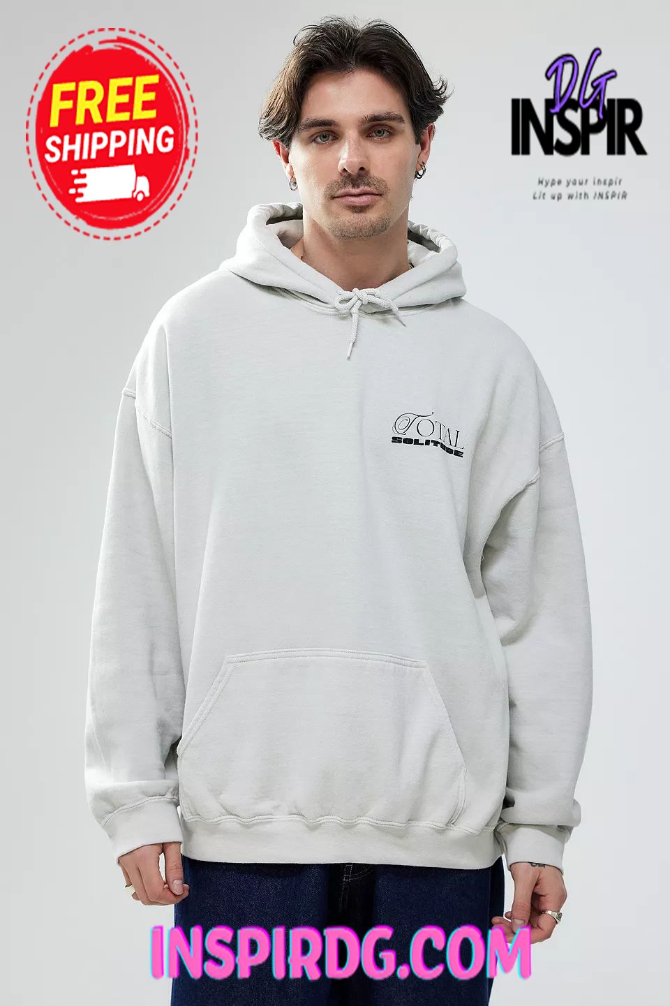 Urban OutFitters UO White Total Solitude Hoodie InspirDG