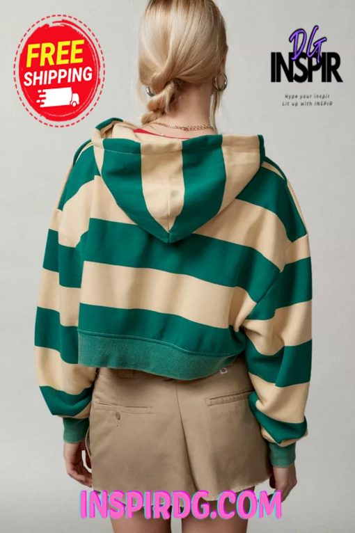 Urban Outfitters BDG Leah Stripe Zip-Up Hoodie Sweatshirt