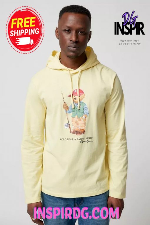 Urban Outfitters Polo Ralph Lauren Fishing Bear Hooded Long Sleeve Tee