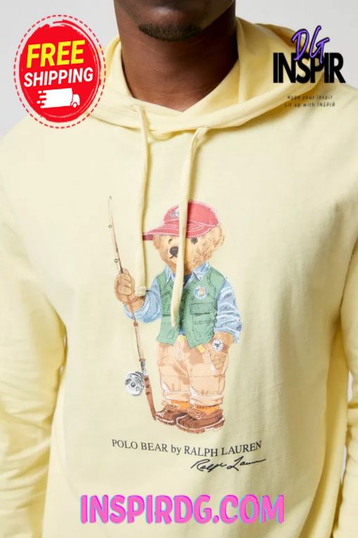 Urban Outfitters Polo Ralph Lauren Fishing Bear Hooded Long Sleeve Tee