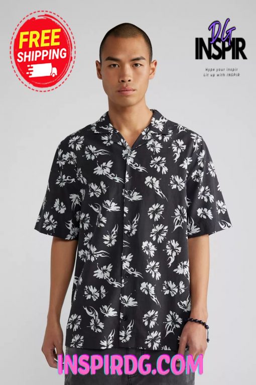 Urban Outfitters Afends Hibiscus Recycled ButtonDown Shirt
