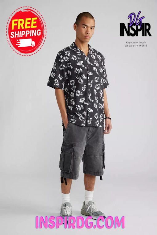 Urban Outfitters Afends Hibiscus Recycled ButtonDown Shirt