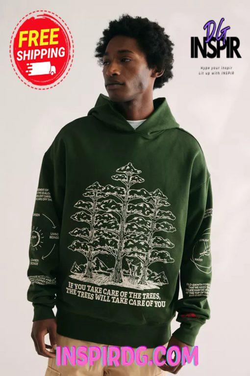 Urban Outfitters CHNGE UO Exclusive Trees Are The Roots Hoodie Sweatshirt