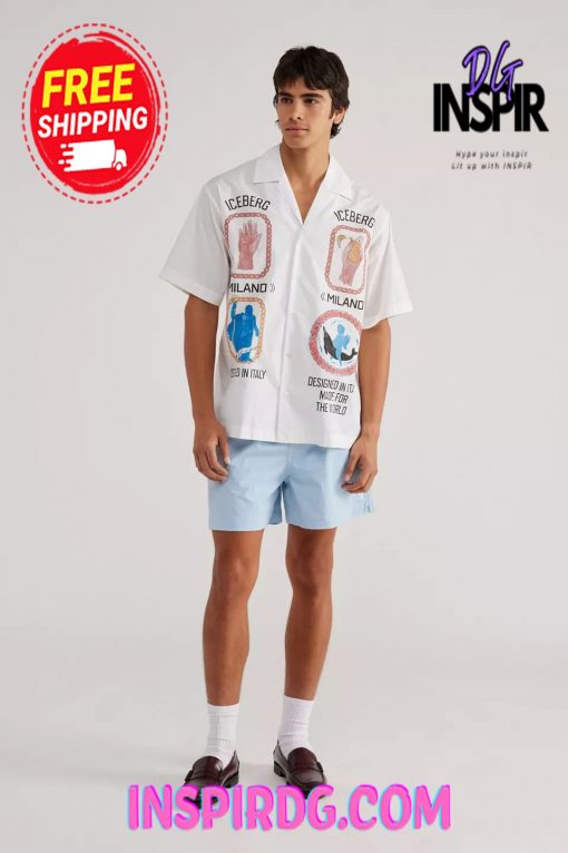 Urban Outfitters ICEBERG Camicia Short Sleeve Button-Down Shirt