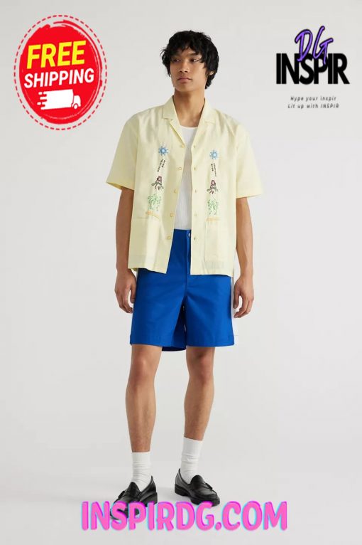 Urban Outfitters Pas de Mer Postcard Short Sleeve Shirt