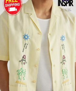 Urban Outfitters Pas de Mer Postcard Short Sleeve Shirt