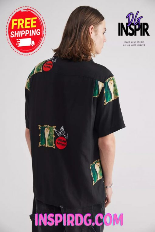Urban Outfitters THRILLS Dream Within A Dream Short Sleeve Button-Down Shirt