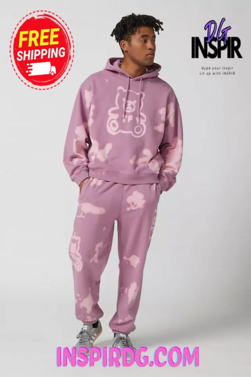 Urban Outfitters Teddy Fresh Bleach Graphic Hoodie Sweatshirt