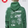 Urban OutFitters UO Cobalt Cyan Flowers Hoodie