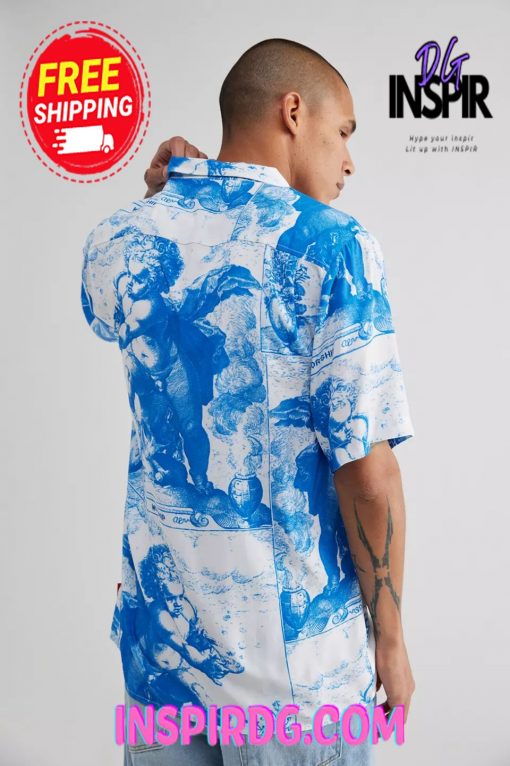 Urban Outfitters WORSHIP SUPPLIES Heavenly Bowling Shirt