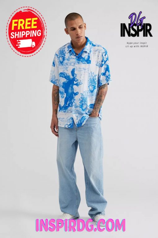 Urban Outfitters WORSHIP SUPPLIES Heavenly Bowling Shirt