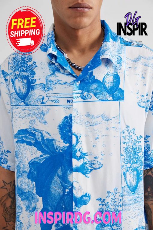 Urban Outfitters WORSHIP SUPPLIES Heavenly Bowling Shirt