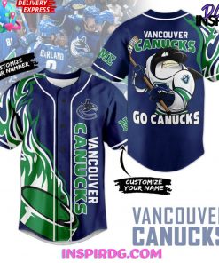 Vancouver Canucks Custom Name Baseball Jersey