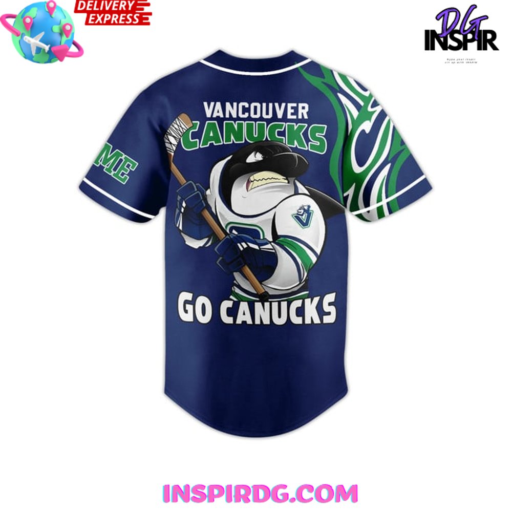 Vancouver Canucks Custom Name Baseball Jersey InspirDG