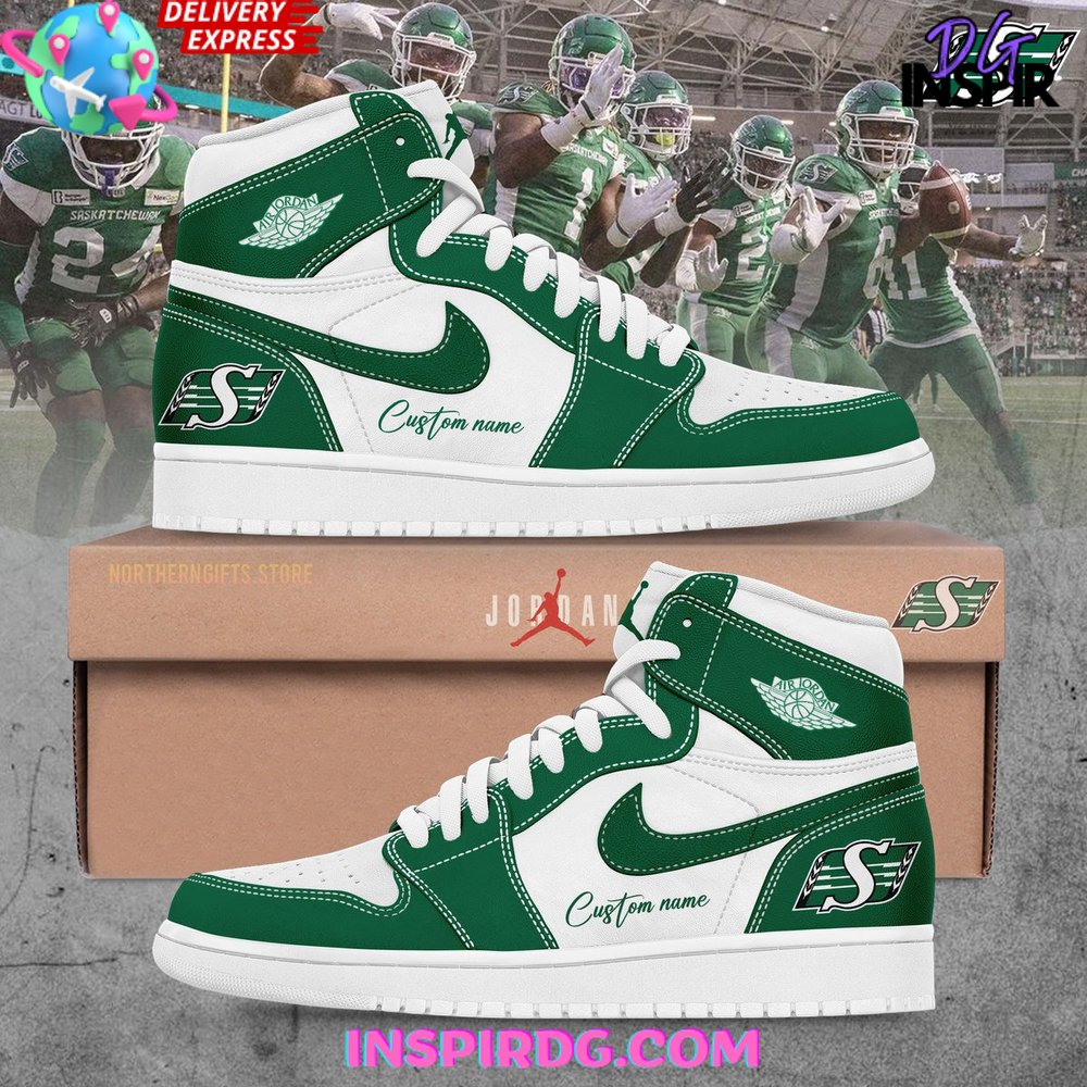 Saskatchewan Roughriders Custom Air Jordan 1 Shoes InspirDG