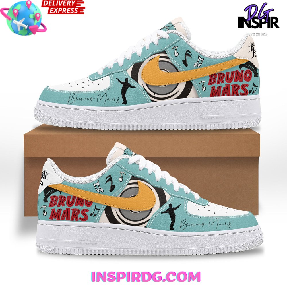 Bruno Mars 24K Magic Nike Air Force 1 Shoes InspirDG