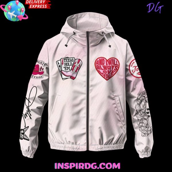 Dolly Parton Texas Hold ‘Em Windbreaker Outdoor Zipper Hoodie