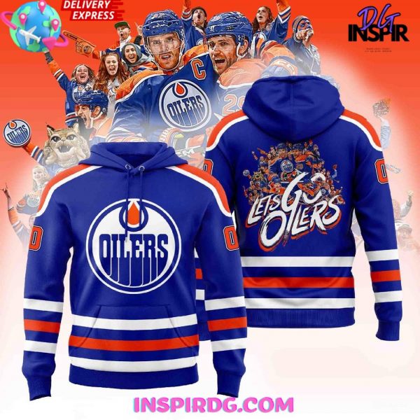 Edmonton Oilers NHL Let’s Go Oilers Custom Number Hoodie