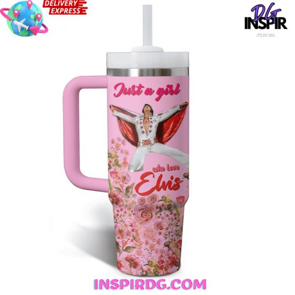 Elvis Presley Pink Flower Stanley Tumbler Cup