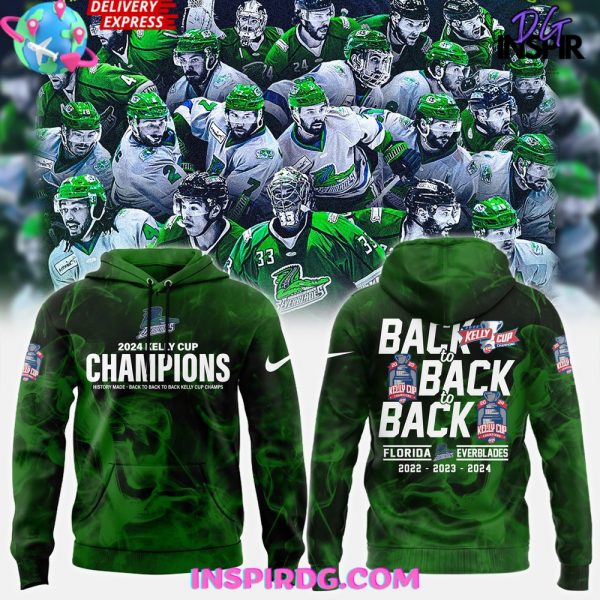 Florida Everblades Back To Back 2024 Kelly Cup Champions Hoodie Set