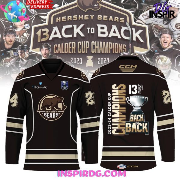 Hershey Bears 2024 Calder Cup Champions Back to Back Hockey Jersey
